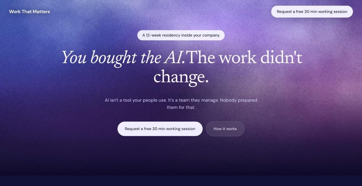 Work that Matters homepage